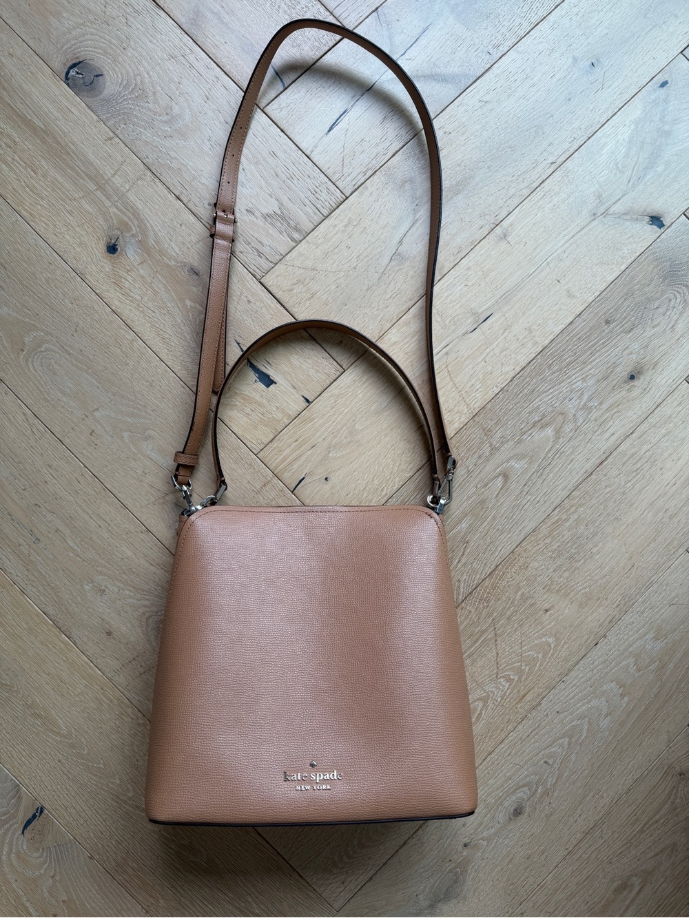 kate spade Tan Pebbled Leather Dome Crossbody Bag
